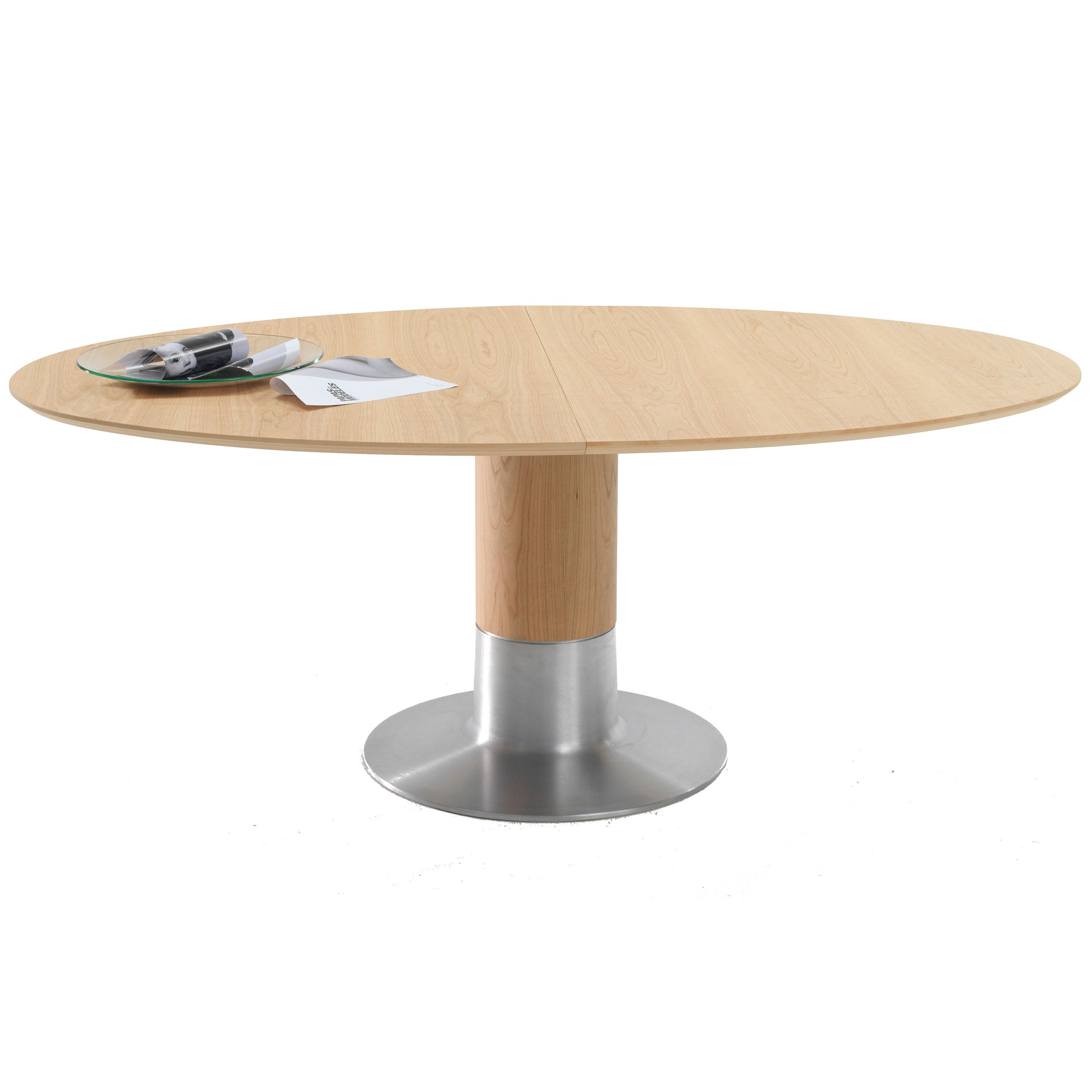 Merchandising middelen Petulance Arco Balance uitschuifbare tafel, eiken fineer, voet aluminium 120 |  Flinders