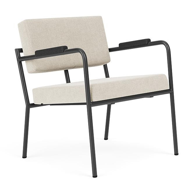 FÉST Monday fauteuil met amleuning zwart/zwart Soil 01 natural | Flinders
