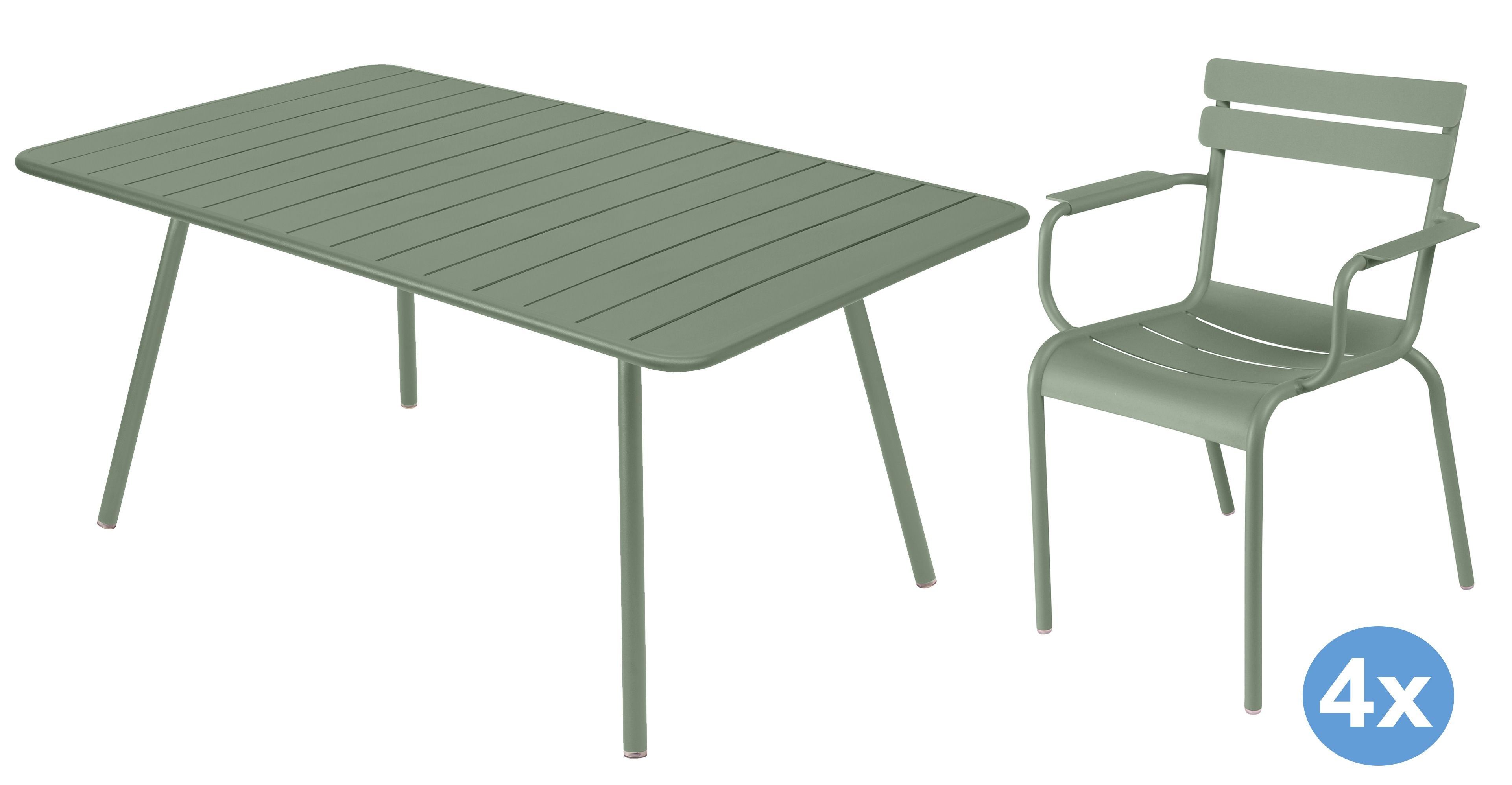 Dat Uitverkoop Lief Fermob Luxembourg tuinset 165x100 tafel + 4 stoelen (armchair) | Flinders