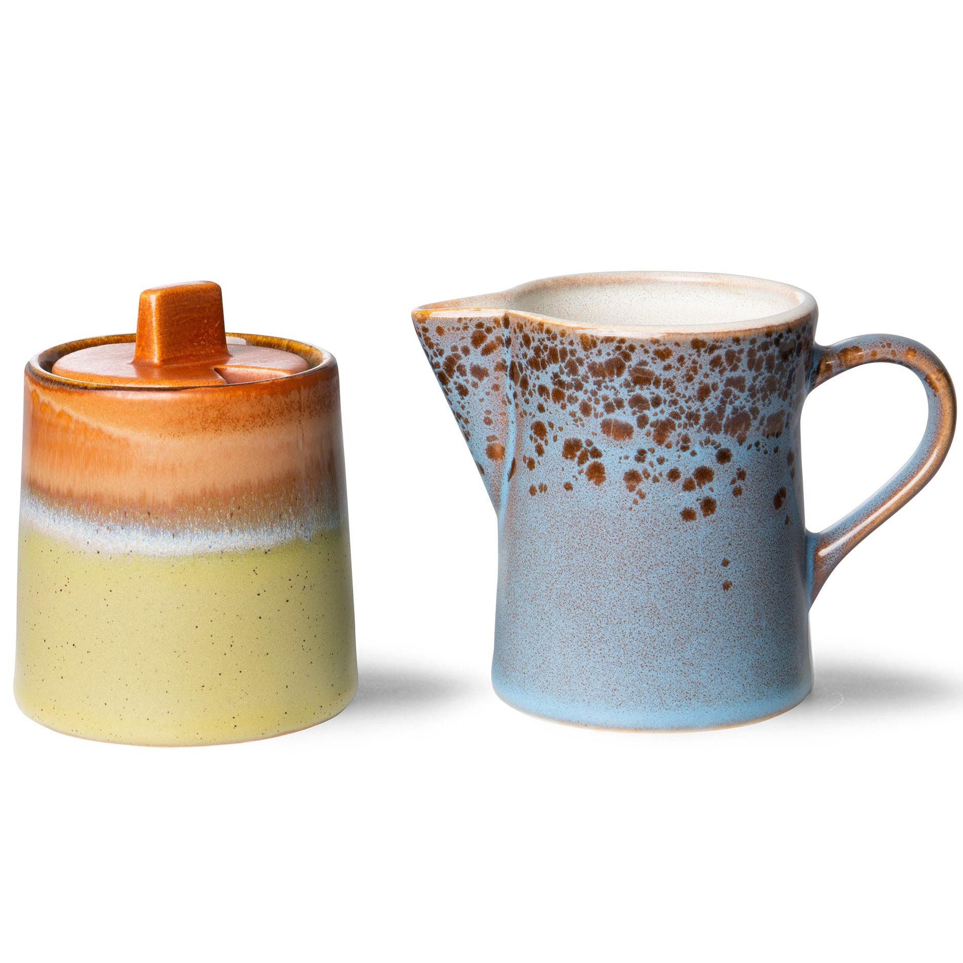 HKliving 70's Ceramic Melk en Suiker set foreland | Flinders