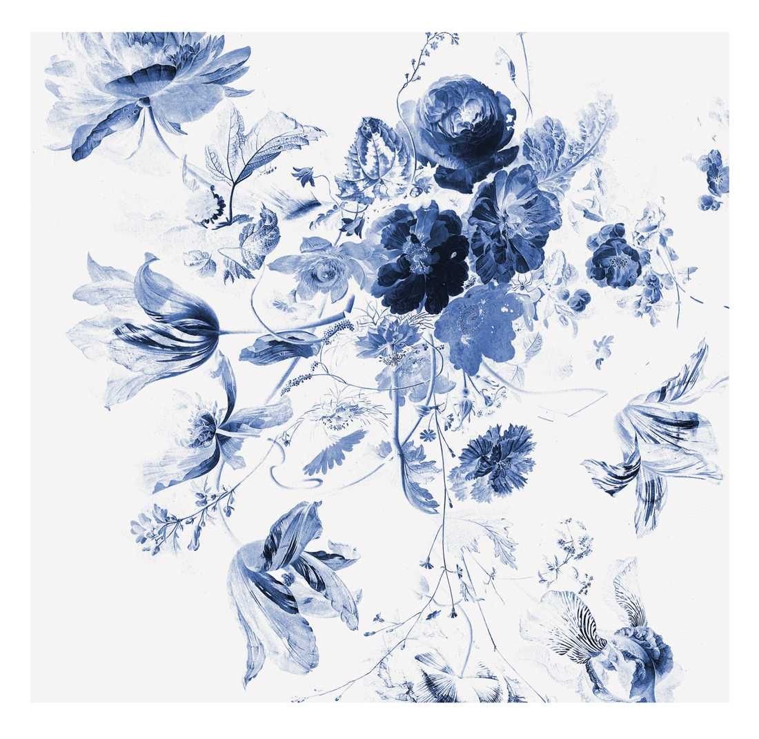 KEK Amsterdam Royal Blue Flowers III behang (6 banen) | Flinders