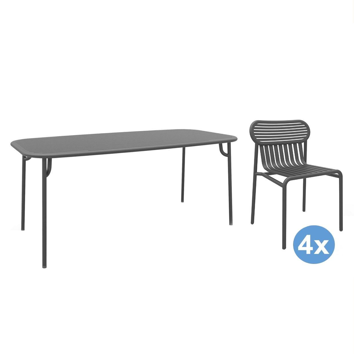 Petite Friture Week-end tuinset 180x85 tafel + 4 stoelen | Flinders