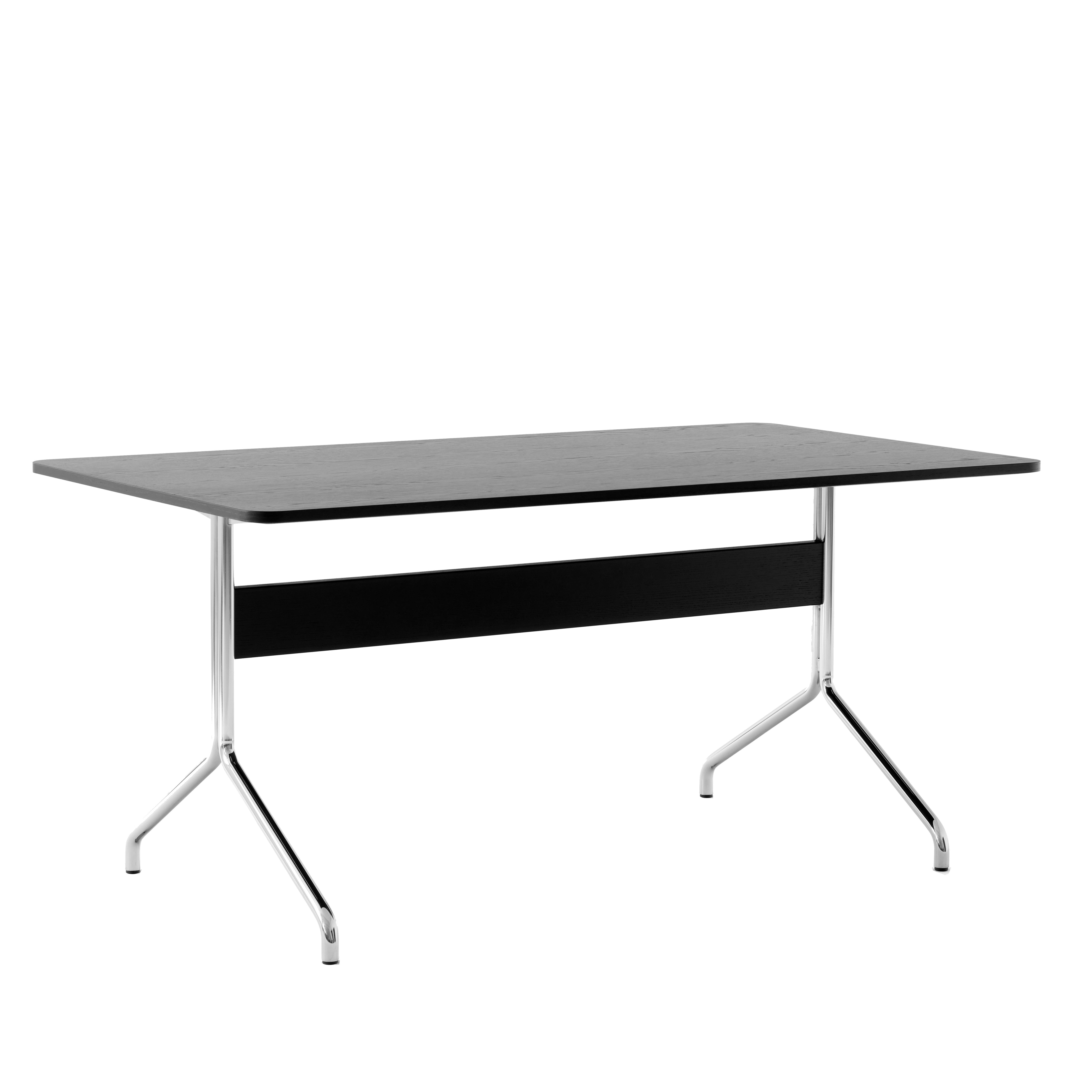 &tradition Pavilion AV18 tafel 160x90 chrome onderstel, zwart eiken |  Flinders