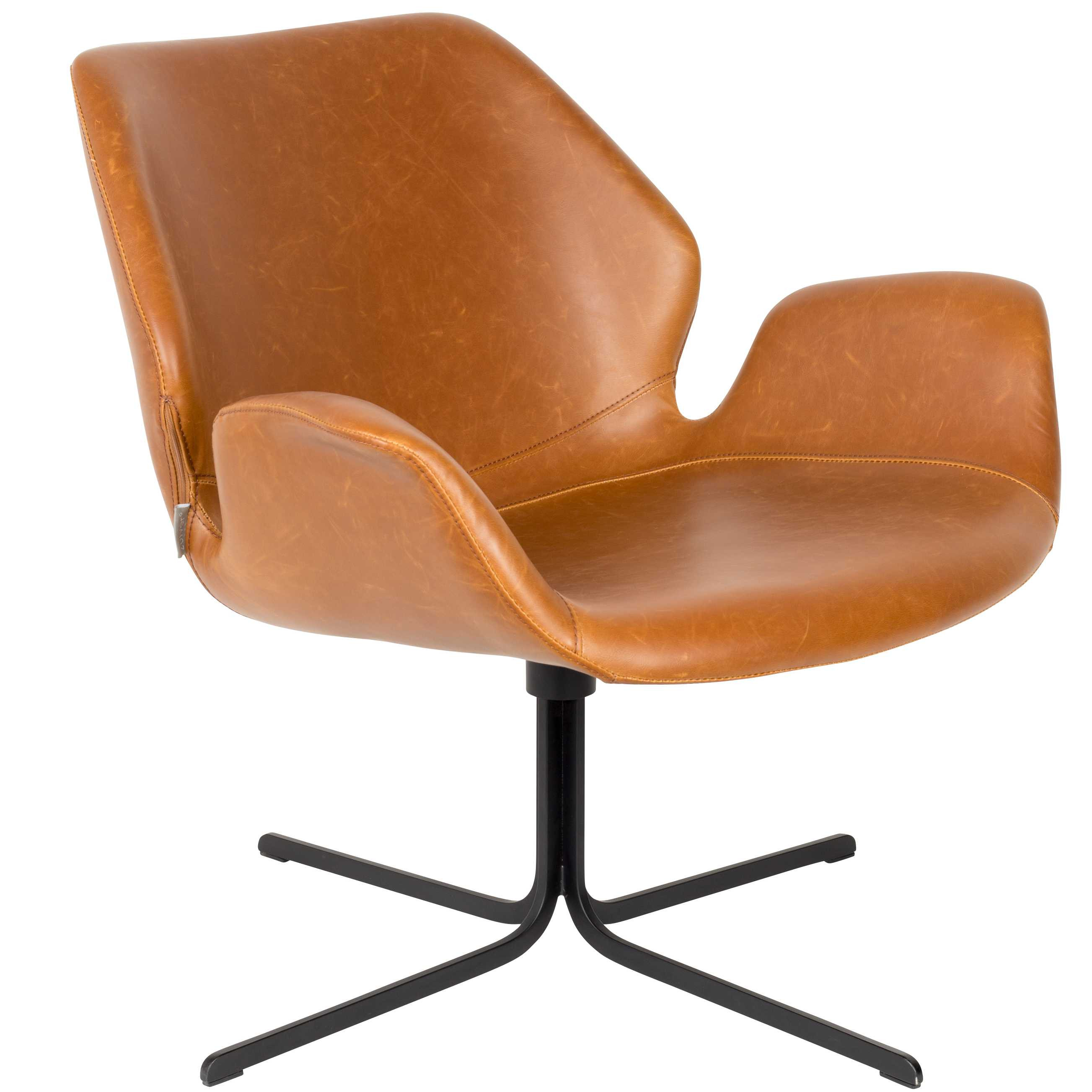 donker verjaardag Heel Zuiver Nikki lounge fauteuil draaifauteuil all brown | Flinders