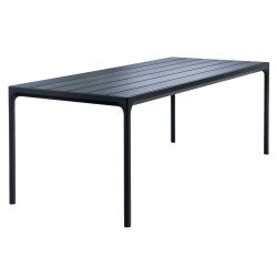 Berg kleding op opblijven ballet Houe Four tuintafel 210x90 bamboe, zwart onderstel | Flinders