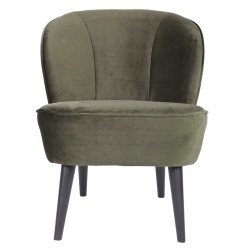 WOOOD Exclusive Sara fauteuil Fluweel warm groen | Flinders