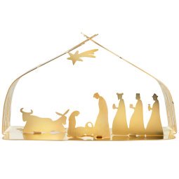 Bark crib kerststal goud