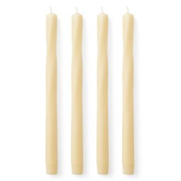 Twist Tapered kaarsen H30 set van 4 Ivory