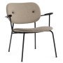 Co fauteuil gestoffeerd Lupo Sand zwart eiken