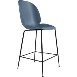 Beetle Chair barkruk 65cm met zwart onderstel blauwgrijs