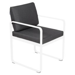 Bellevie Dining Armchair tuinstoel kussen antraciet Cotton White