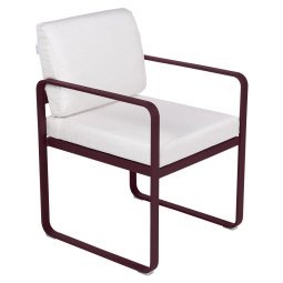 Bellevie Dining Armchair tuinstoel kussen wit Black Cherry