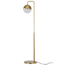 Globular vloerlamp antique brass