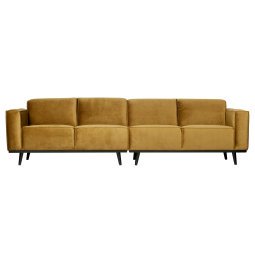 Statement bank 4-zits 280cm, velvet honinggeel