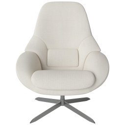 Saga fauteuil ivoor, chroom onderstel