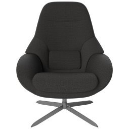 Saga fauteuil charcoal, chroom onderstel