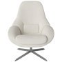 Saga fauteuil ivoor, chroom onderstel