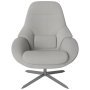 Saga fauteuil lichtgrijs, chroom onderstel