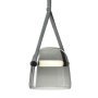 Mona hanglamp Ø38 large rookgrijs - body zwart - grijs leer