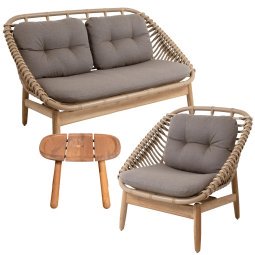 String loungeset 2-zits loungebank + fauteuil + Royal bijzet