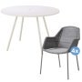 Breeze tuinset Area tuintafel 110 + 4 Breeze tuinstoelen Light Grey