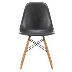 Eames DSW Fiberglass stoel essen honing, elephant hide grey