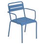 Star aluminium tuinstoel met armleuning marine blauw