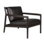 Jack fauteuil donkerbruin/zwart leer