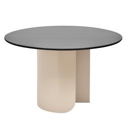 Plateau eettafel 120 sand zwart blad