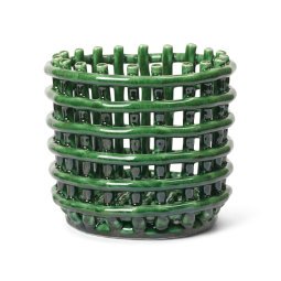 Ceramic basket opbergmand small Emerald Green