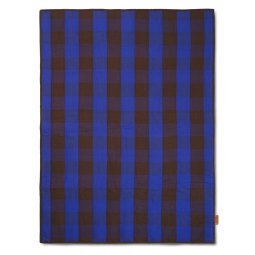 Grand quilted plaid 170x120 Chocolate/Bright blue