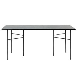 Mingle tafel 160x90 black veneer, zwart onderstel