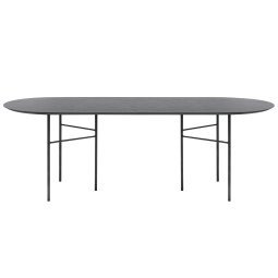 Mingle tafel 220 ovaal black veneer, zwart onderstel