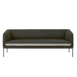 Turn Sofa bank Wool 3-zits groen met lichtgrijs zitkussen