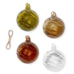 Twirl Ornaments kerstballen set van 4 Medium