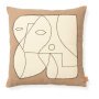 Figure kussen 50x50 dark taupe/off-white