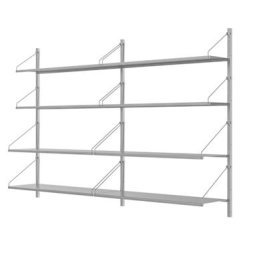 Shelf Library H1084 Double wandkast roestvrijstaal