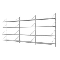 Shelf Library H1084 Triple wandkast roestvrijstaal
