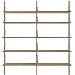 Shelf Library H1852 Double wandkast dark stained