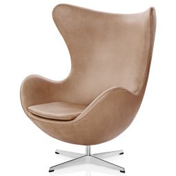 Egg Chair fauteuil leer Rustik, polished aluminium