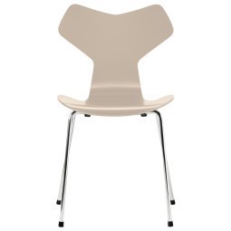 Grand Prix eetkamerstoel chroom, eiken light beige