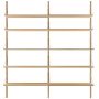 Shelf Library H1852 Double wandkast natural oiled