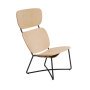 Miller fauteuil hoog zwart frame naturel leer