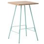 Leina bar tafel 70x70 natural, groen onderstel