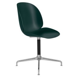 Beetle stoel met zwart/gepolijst aluminium swivel onderstel green
