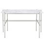 TS bureau 120x60 polished steel white carrara marble