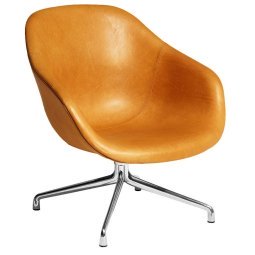 About a Lounge Chair AAL81 fauteuil, Sense Cognac, gepolijst aluminium