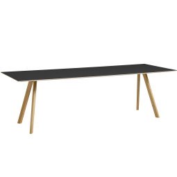 Copenhague CPH30 tafel 250x90, gelakt eiken, zwart linoleum