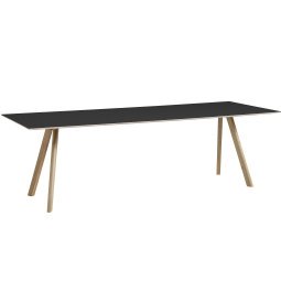 Copenhague CPH30 tafel 250x90, gezeept eiken, zwart linoleum