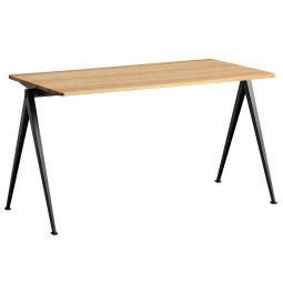 Pyramid 01 tafel 140x65 helder gelakt, zwart onderstel